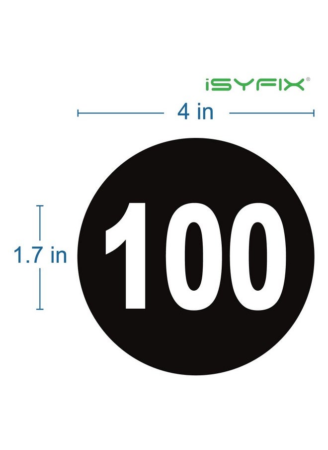 iSYFIX iSYFIX Black Consecutive Number Stickers - 1 to 100, 4-inch, 1 Set - Vinyl Self Adhesive Premium Decal, Ideal for Inventory, Storage, Organizing, Boxes, Bins, Toolbox, Lockers & More, Indoor/Outdoor  - Image 3