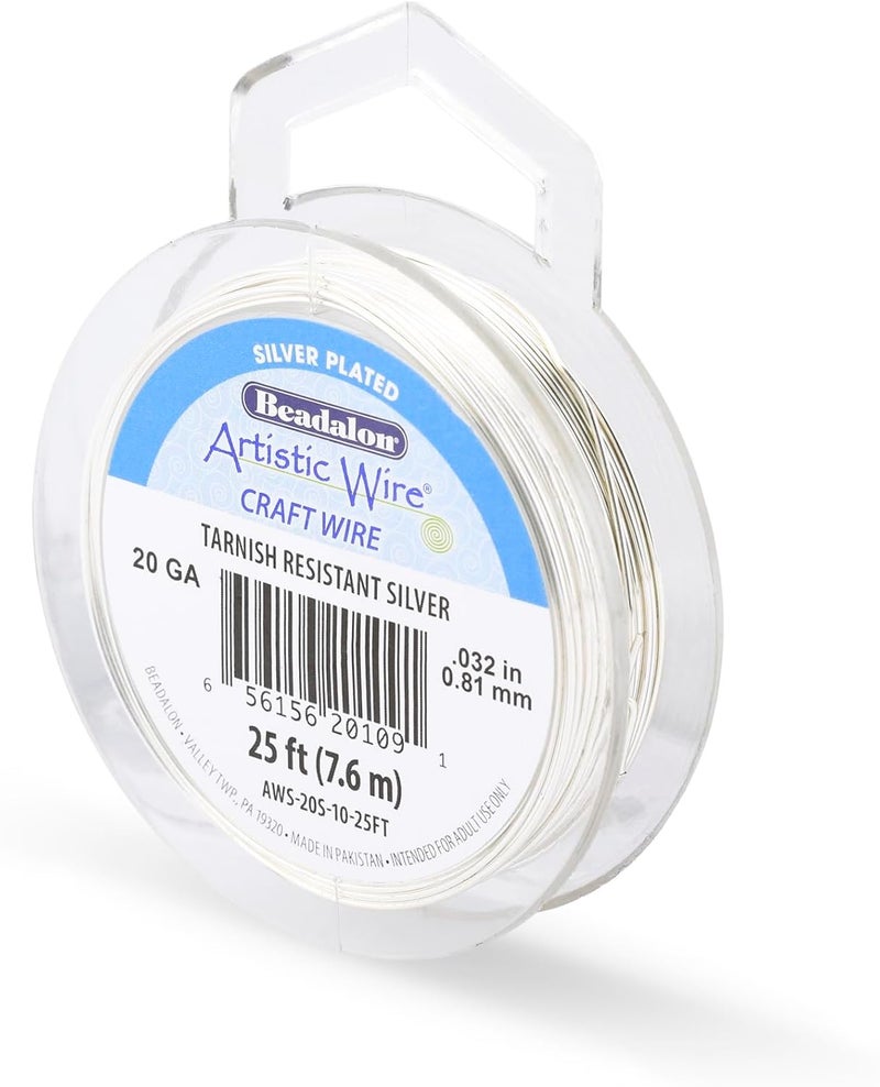 Artistic Wire Artistic Non-Tarnish Silver Craft Wire, 20 Gauge, 25 Feet - Image 1