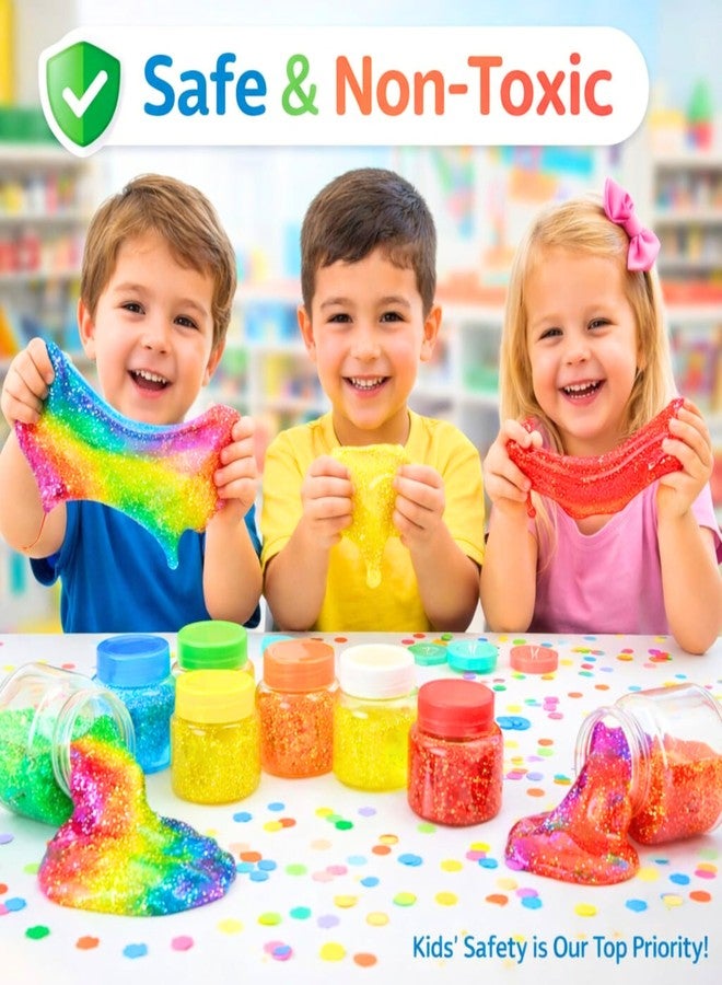 LAALIYA Galaxy Slime for Kids DIY - Fruit Scented Metallic Magic Toy Slimy Gel Jelly Putty Art Kit | Non-Toxic Stress Relief Toys, Birthday Gift Box for Boys & Girls 3 to 10 Years (Multicolor Pack of 6) - Image 4