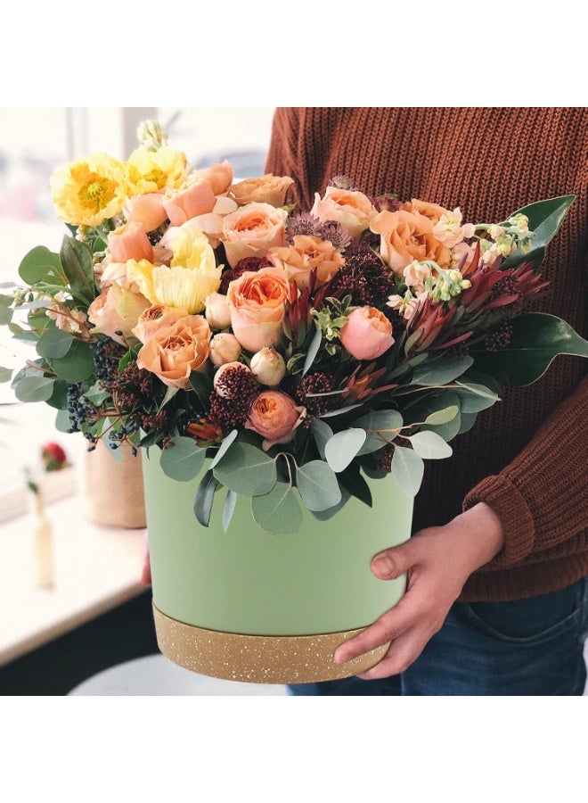 NANAO وعاء نباتي 10 بوصة، عبوة 2 من الأواني للنباتات الداخلية مع فتحات تصريف وصحن، أواني زهور خارجية لتزيين المنزل والحديقة الحديثة - Image 5