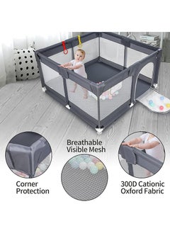 SKY-TOUCH Baby Extra Large Playard, Grey, 120 CM X 120 CM  - Image 5