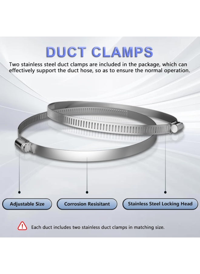 HYITCL 12 Inch Flexible Ducting Hose 8 Feet Black Aluminum Ducting -4 Layer Protection Dryer Vent Hose for HVAC Heating Cooling Ventilation and Exhaust, 2 Clamps Included - Image 5