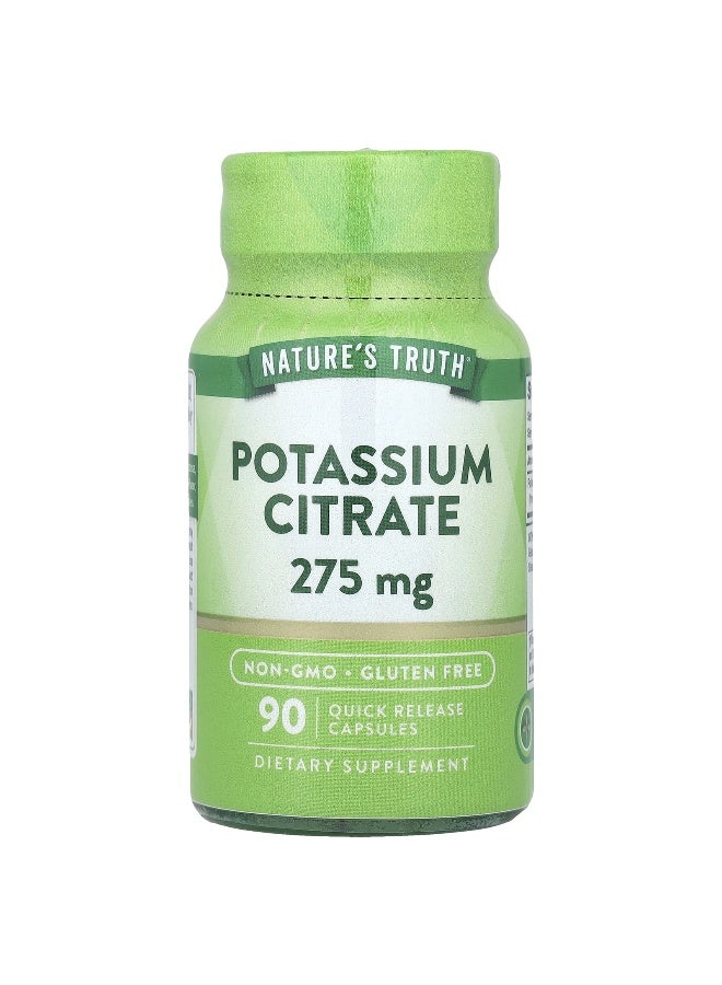 natures truth حقيقة الطبيعة، سترات البوتاسيوم، 275 ملغ، 90 كبسولة سريعة الذوبان (قد يختلف التعبئة)  - Image 1