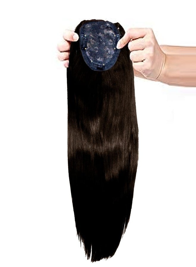 Glan Silk Base Hair Closure Hair Toppers for Thinning Hairs for Women Girls Natural Brown - Image 3