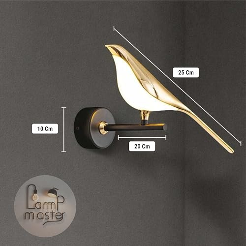 Lamp master Golden Bird Wall Light for Living Room, Modern Wall Lamps for Bedroom, Wall Lights for Home Decoration, Bedside Wall Lamp Scone for resturant/Cafe - Image 5