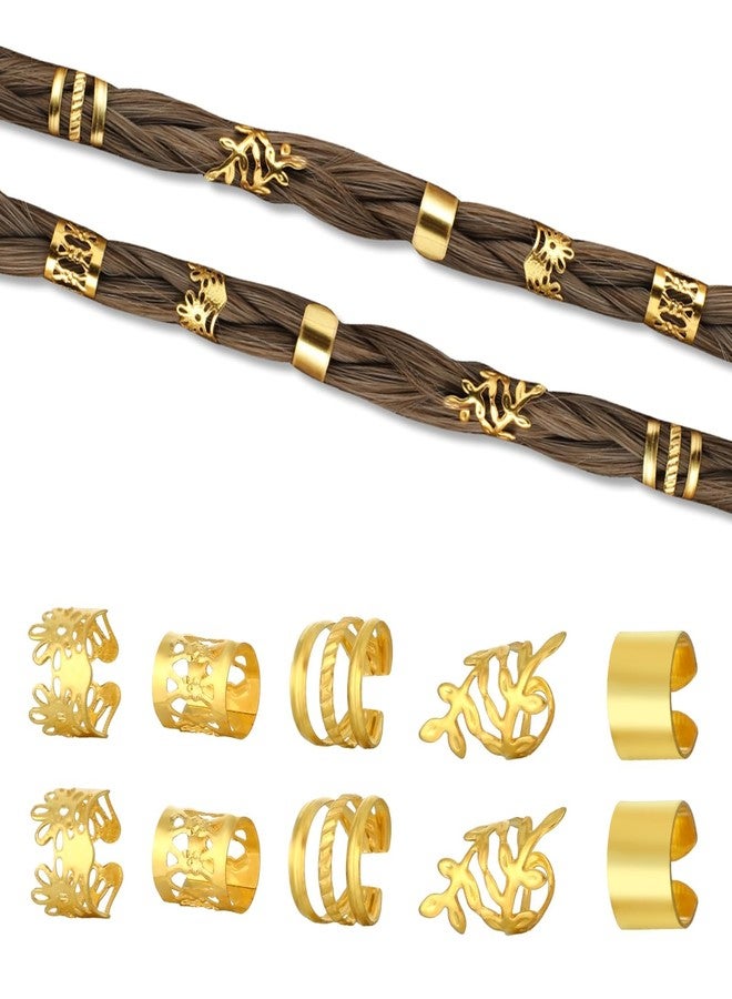 Pmeixcy 50 Pieces Gold Hair Jewelry for Braids, Loc Jewelry for Dreadlocks Jewelrys Accessories Metal Gold Rings Cuffs Clip Hair Braids Decorations for Women and Girls - Image 4