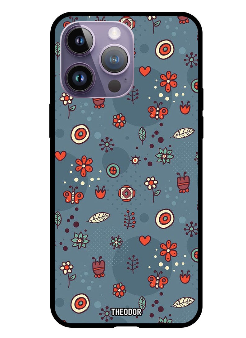 Theodor - Protective Case Cover For Apple iPhone 14 Pro Max 6.7" 2022 Leaves And Flowers - Image 1