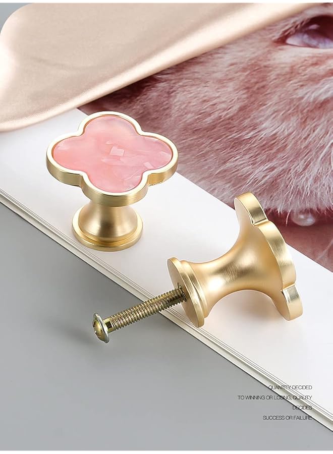 Oasisgalore 6 Pcs Drawer Handles Clover Knobs Dresser Cabinets Kitchen Cupboard Pulls Drawer Wardrobe Shoe Cabinet Pulls Furniture Coffee Table - Image 3