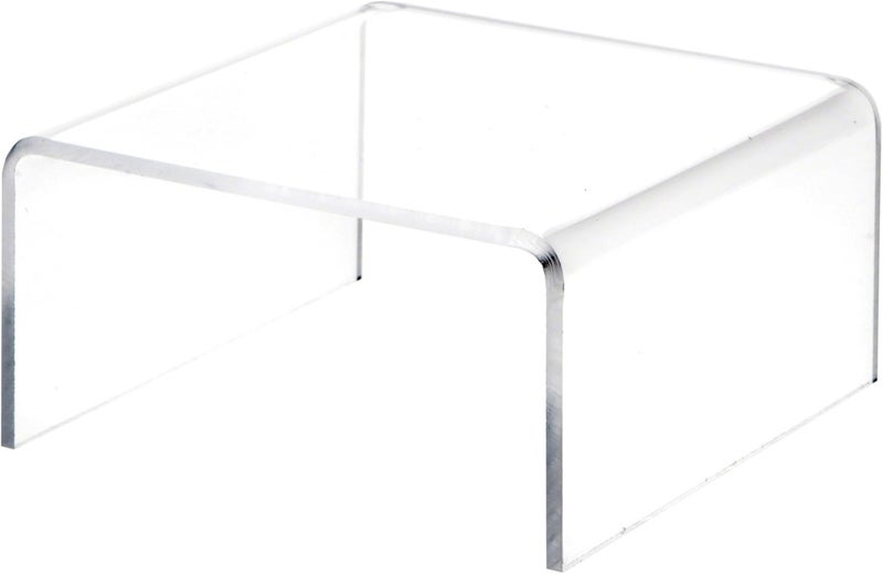 TPGP حامل عرض مربع قصير من الأكريليك الشفاف من بلايمور، 2" ارتفاع × 4" عرض × 4" عمق (عبوة 2) - Image 1