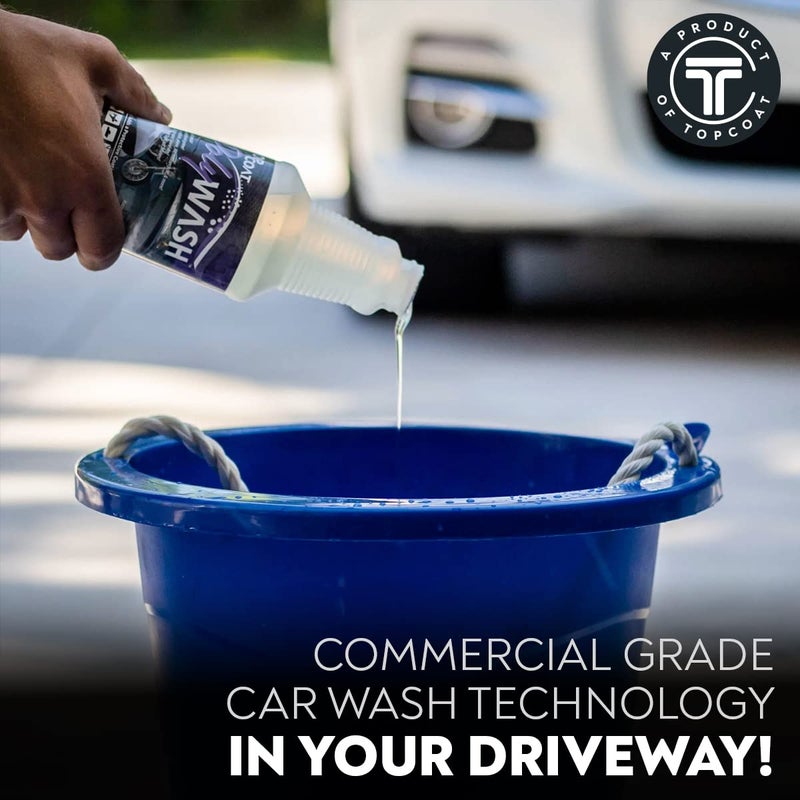 TopCoat PolyWash Concentrated, PH-Neutral Car Wash Soap, Leaves a Hydrophobic Barrier and Prevents Water Spots, Use as Foam Cannon Soap, 16 oz Car Soap Bottle - Image 2