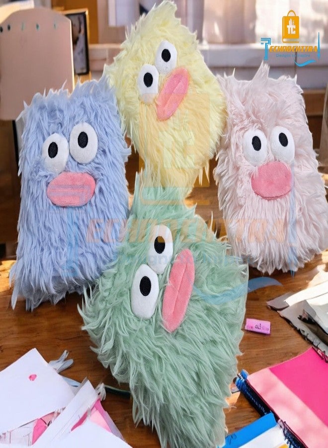 TECHNOCHITRA Funny Ghost Fur Diary for Girls | Soft Fluffy Plush Notebook | Cute Monster-Themed Designer Journal | 180 Pages | Unique Stationery Gift for Kids & Teens - Image 5