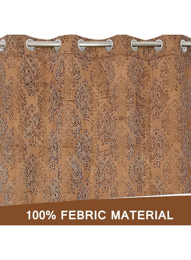 FRESH FROM LOOM Supreme Embossed Velvet Padre| Semi Black Out 80% Room Darkening Curtains for Home 5 Feet Screens | (Coffee | 2pc Double Weaved Parda | Eyelet Ring | Window Curtain) - Image 4