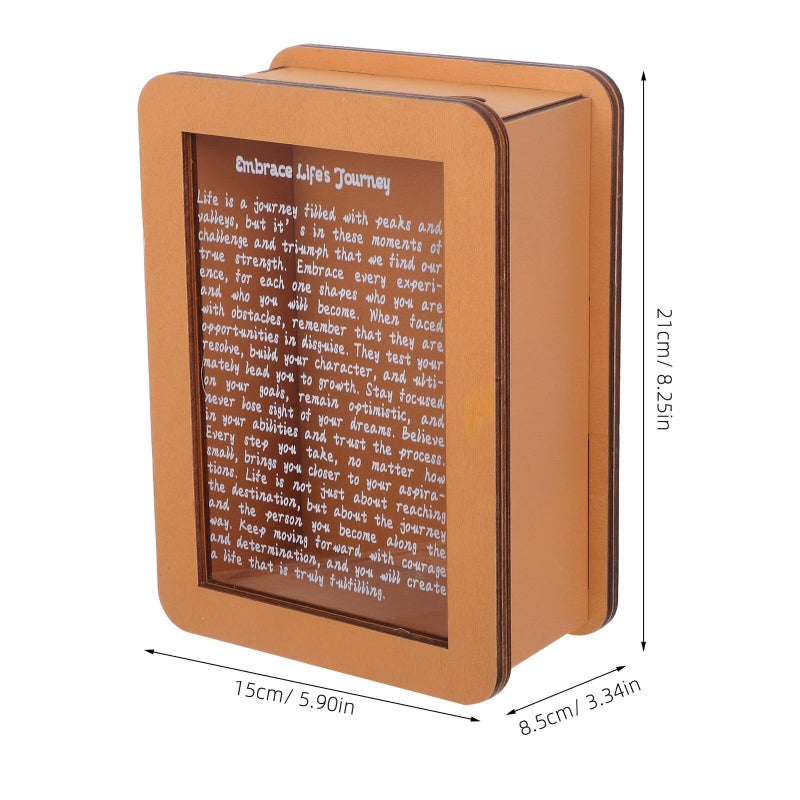 Wooden Money Bank With Removable Lid Coin Jar Cash Storage Box For Home - Image 3