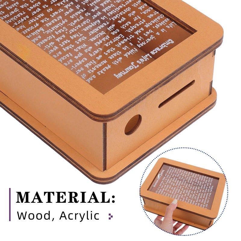 Wooden Money Bank With Removable Lid Coin Jar Cash Storage Box For Home - Image 4