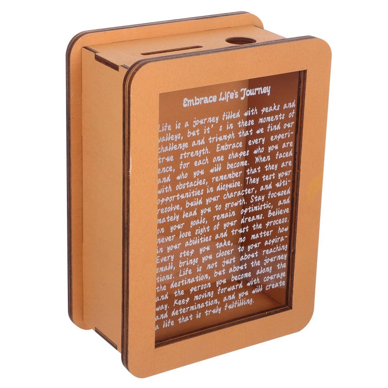 Wooden Money Bank With Removable Lid Coin Jar Cash Storage Box For Home - Image 2