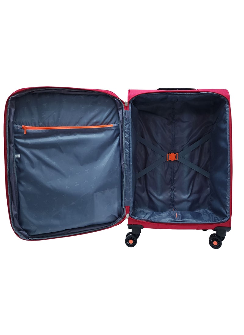 Track Softside 3 Piece Luggage Trolley Set Expandable & 4 Double Wheels With TSA Lock  - Image 5