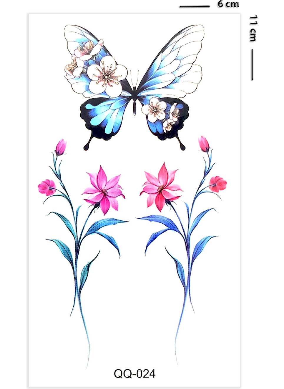 BP Tattoo - Authentic Butterfly and Flower Tattoo Mini Tattoo - Image 1