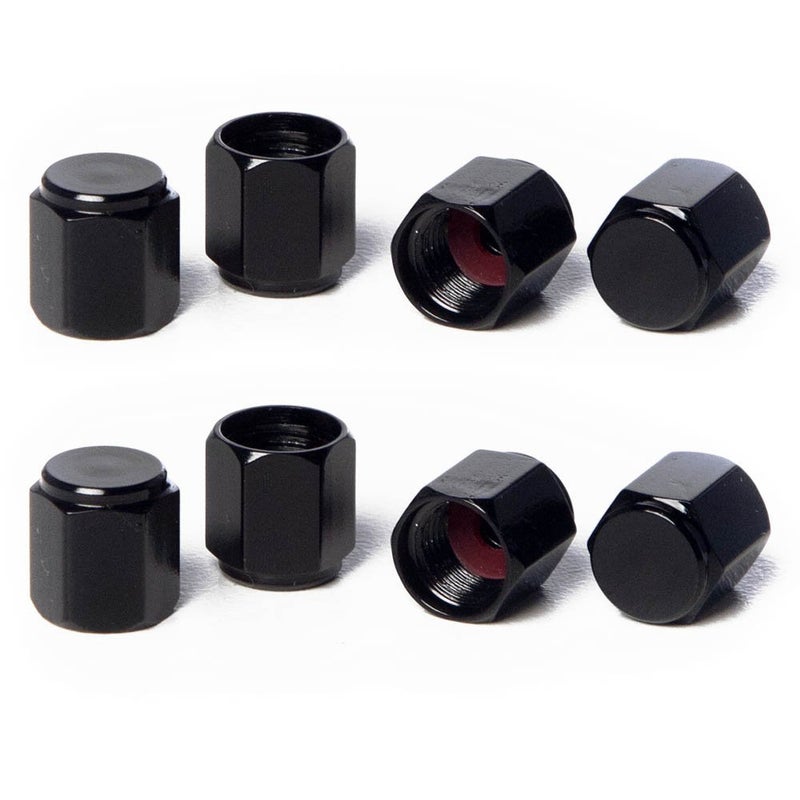 Circuit Performance VC5 Series Black Aluminum Valve Stem Caps 8 Pieces