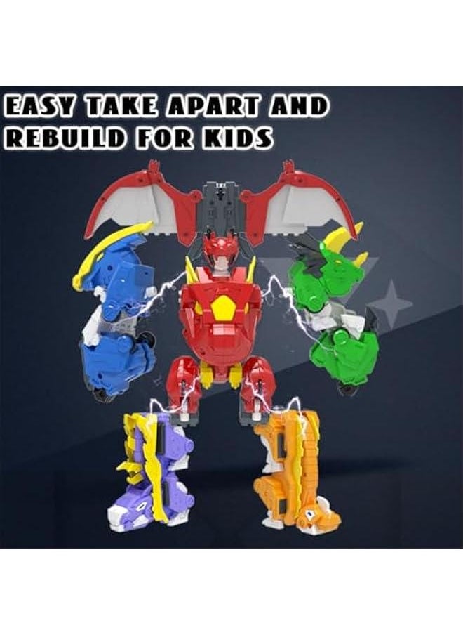null - Dinosaur Combined Robot Toys, 6-in-1 Deformation Robot, 10-in Take Apart Robot Figures, Disassembly Toys for Boys & Girls Age 6+ (10IN) - Image 1