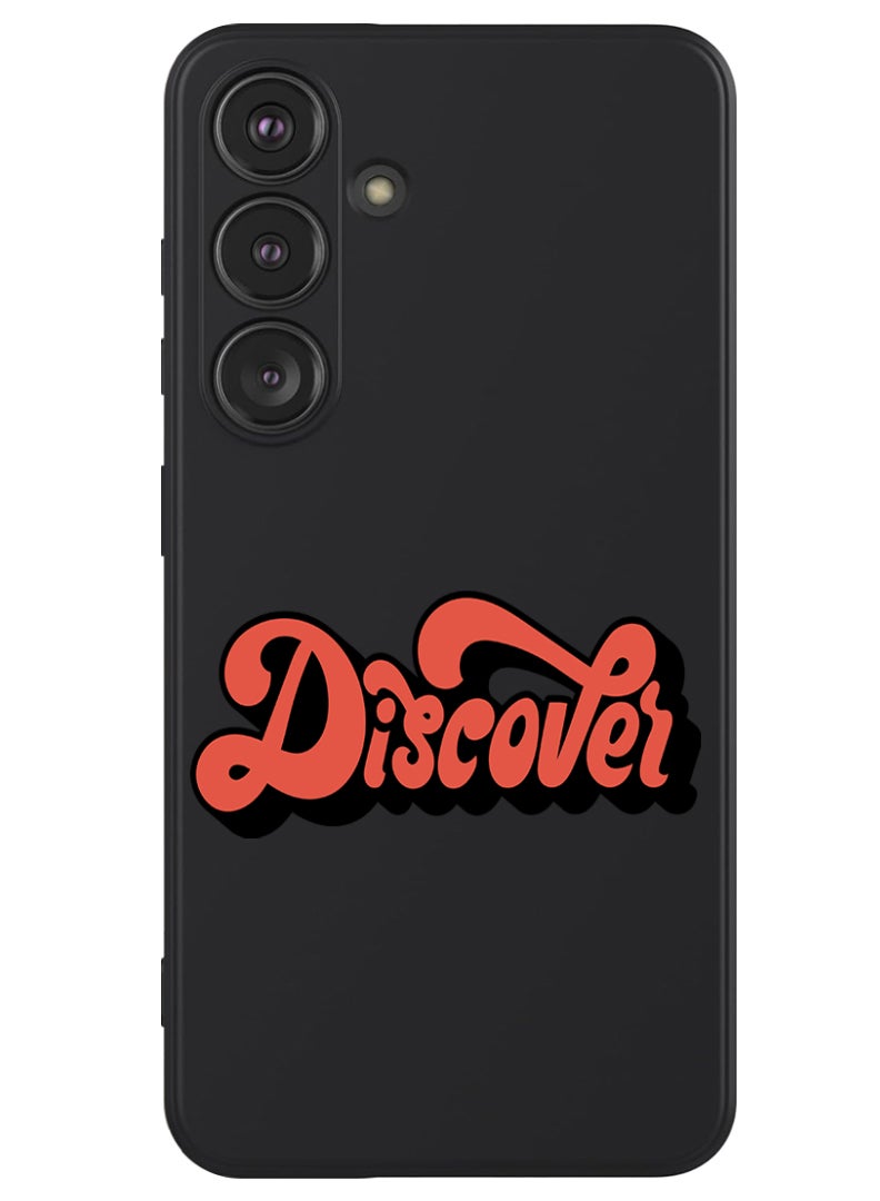 Theodor Protective Slim Fit Case Liquid Silicone Cover with Full Body Protection Anti-Scratch Shockproof Case For Samsung Galaxy S24 Plus (Black) - Discover-01 - Image 1
