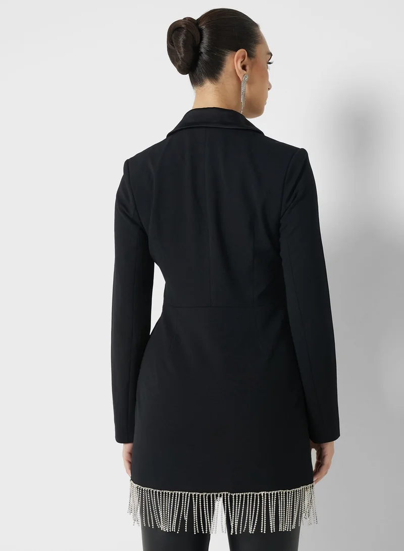 YAS Fringe Hem Blazer