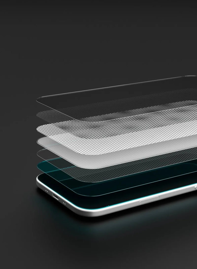 LEVELO iPhone 17 Pro UltraVision 3D AR 9H Screen Protector / 1.5m Drop Tested / 15Kg Impact-Resistant / Anti-Reflective Coating / Impact-Resistant Silicone Layer - Clear - Image 2