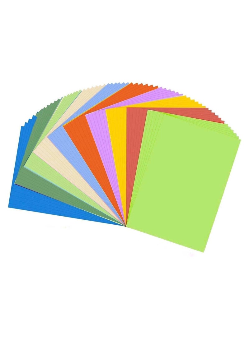 100 ورقة ورق ملون ، أوراق ورق ملون A4 80gsm لتزيين الرسم اوريغامي DIY الفنون والحرف اليدوية - 10 ألوان متنوعة، 29.7 سم × 21 سم - Image 1