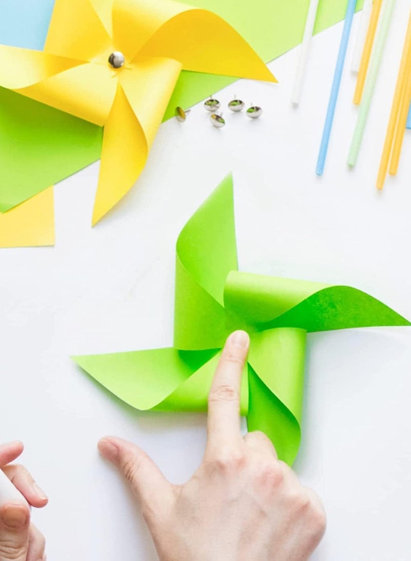 100 ورقة ورق ملون ، أوراق ورق ملون A4 80gsm لتزيين الرسم اوريغامي DIY الفنون والحرف اليدوية - 10 ألوان متنوعة، 29.7 سم × 21 سم - Image 4