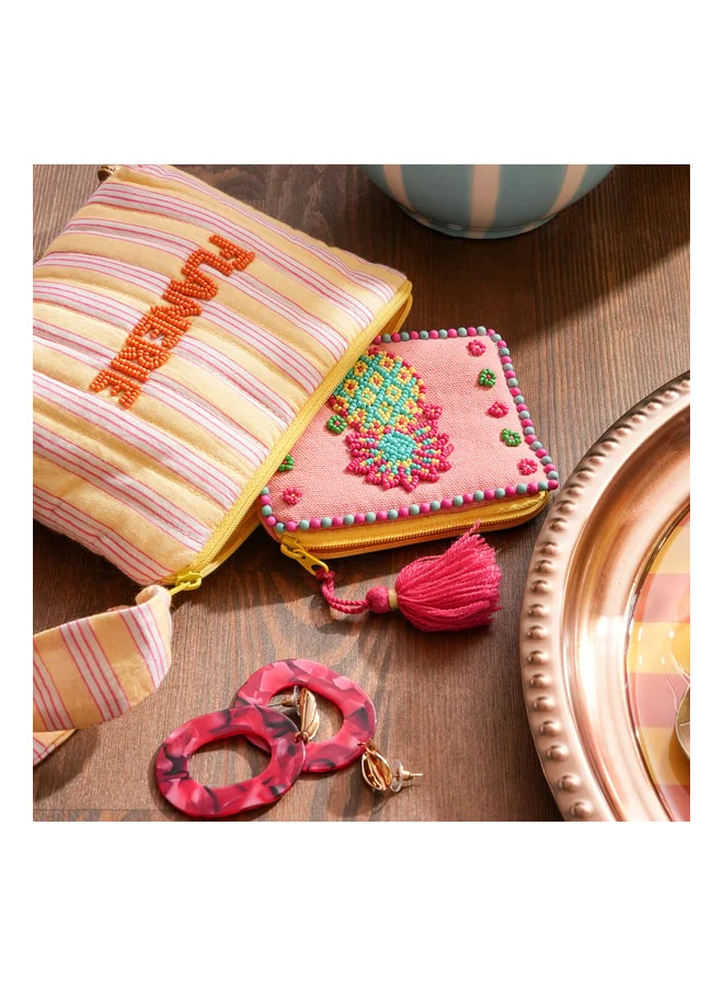 Zsa Zsa Zsu  Rajpath Embroidered Wallet 11x8.5 cm Salmon  | Best Price UAE