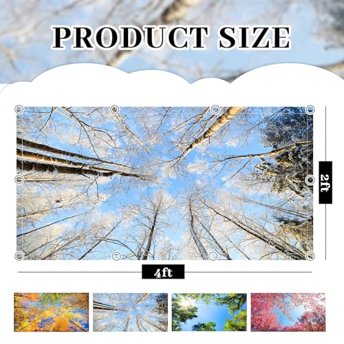 ROCEEI Pack of 4 Fluorescent Light Covers for Ceiling Lights, 4 x 2 Ft, Magnetic Light Covers for Classroom Office Home School Ceiling Decor(Season) - Image 2