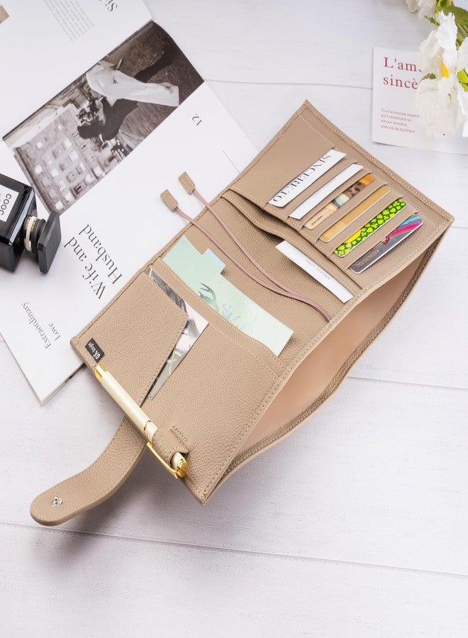 Ox Knight B6 Leather Planner Cover for Stalogy, Midori, Leuchtturm1917, and More - with Pen Loop, Card Slots, Back Pocket, and Bookmarks (Taupe) - Image 5