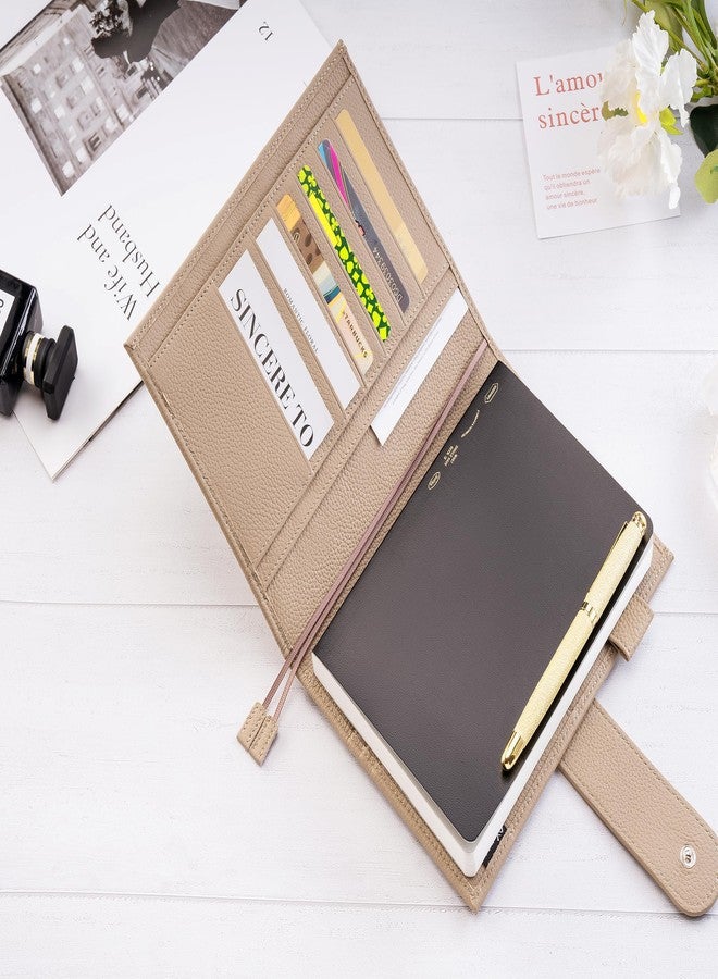 Ox Knight B6 Leather Planner Cover for Stalogy, Midori, Leuchtturm1917, and More - with Pen Loop, Card Slots, Back Pocket, and Bookmarks (Taupe) - Image 3