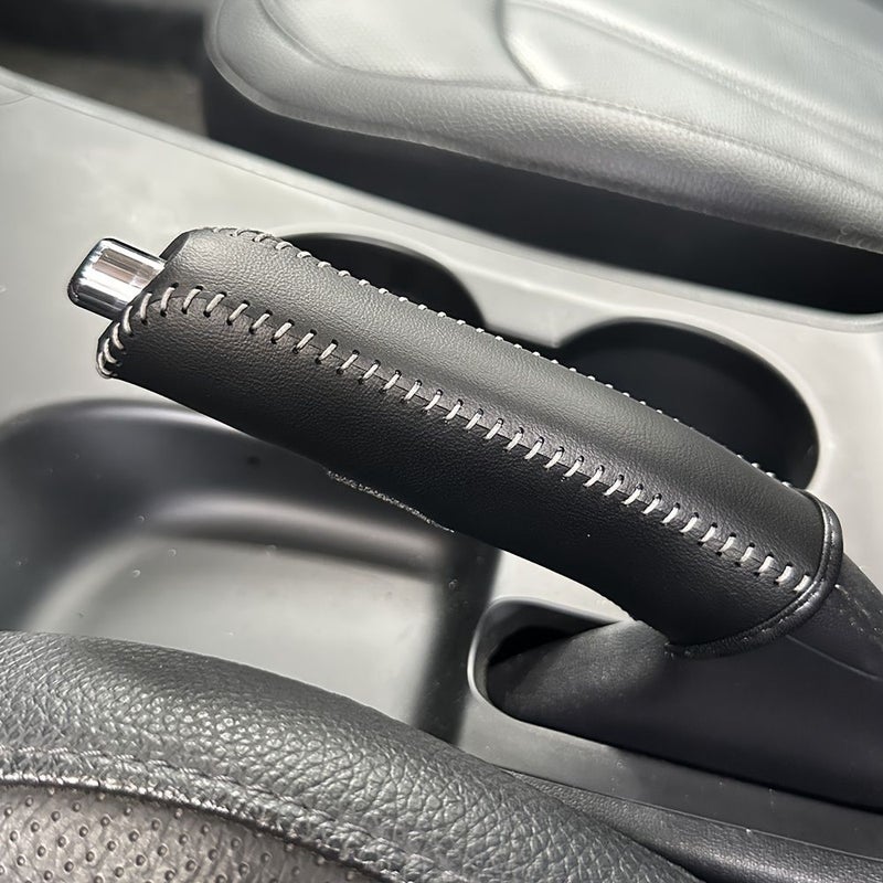 Red Black PU Leather Handbrake Cover Fit Seat Fabia Rapid Altea Toledo - Image 3