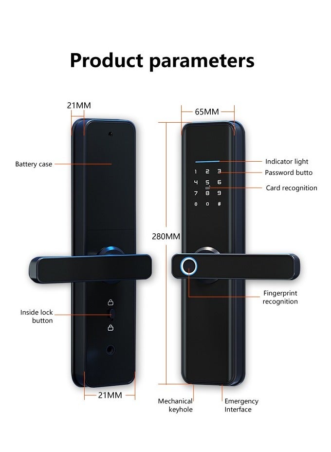 TUYA Smart Door lock,Finger print lock, Zigbee door lock handle - Image 3