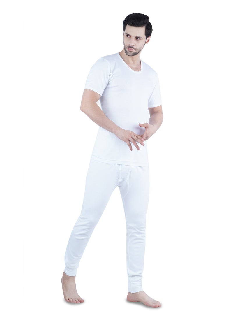 WHITE LEAF Men's U-Neck Undershirt Vest Half Sleeve 3PCS Pack – 100% Combed Cotton Breathable Comfortable Innerwear, White - Image 4