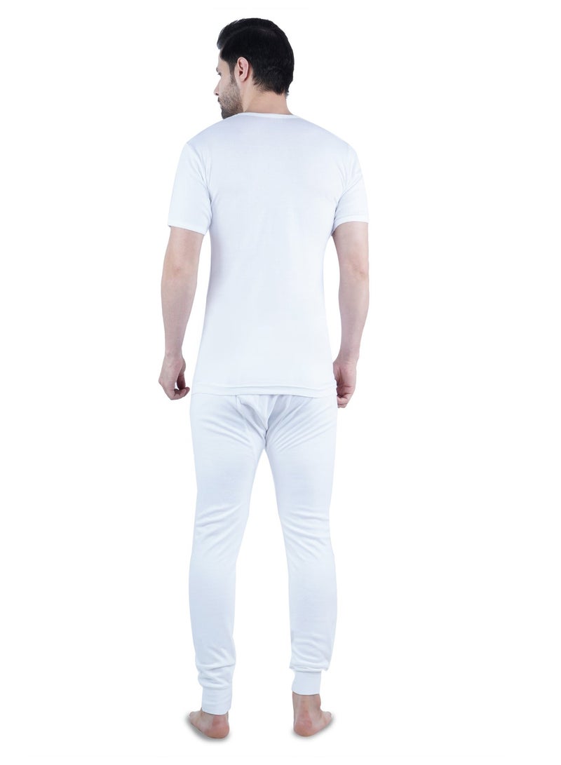 WHITE LEAF Men's U-Neck Undershirt Vest Half Sleeve 3PCS Pack – 100% Combed Cotton Breathable Comfortable Innerwear, White - Image 5