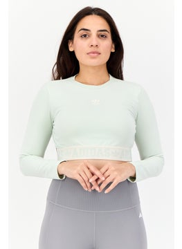 adidas Originals Women Sportswear Fit Long Sleeve Outdoor T-shirt, Light Sage  - Image 1