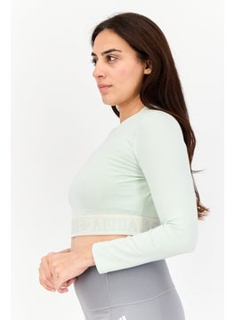 adidas Originals Women Sportswear Fit Long Sleeve Outdoor T-shirt, Light Sage  - Image 4