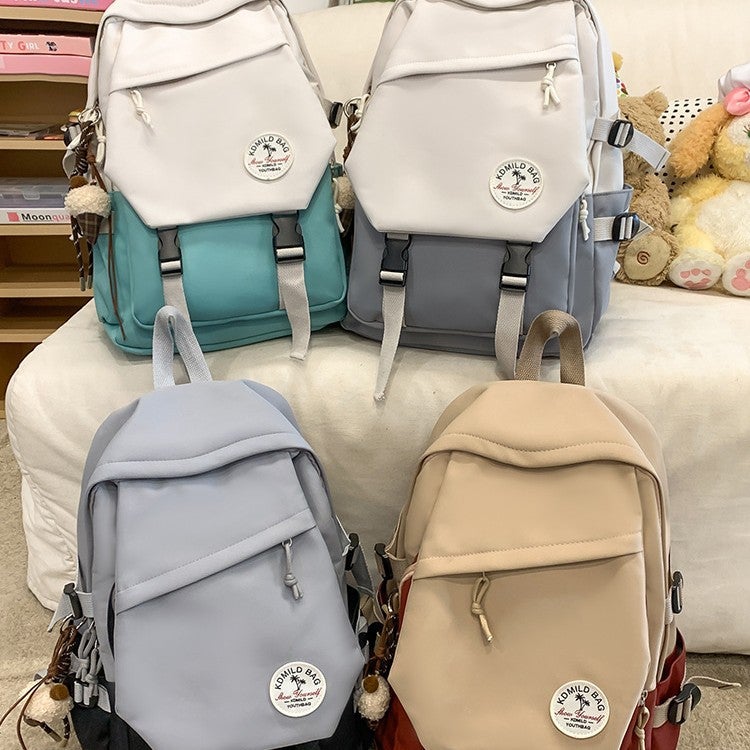 College Student Backpack Lightweight Colorblock Large Capacity School Bag - Image 4