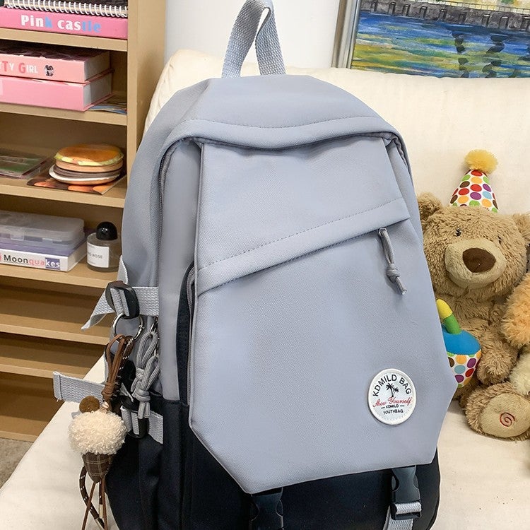 College Student Backpack Lightweight Colorblock Large Capacity School Bag - Image 1
