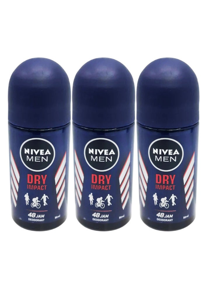 Nivea Pack Of 3 Nivea Men Dry Impact Deodorant 50ml - Image 4