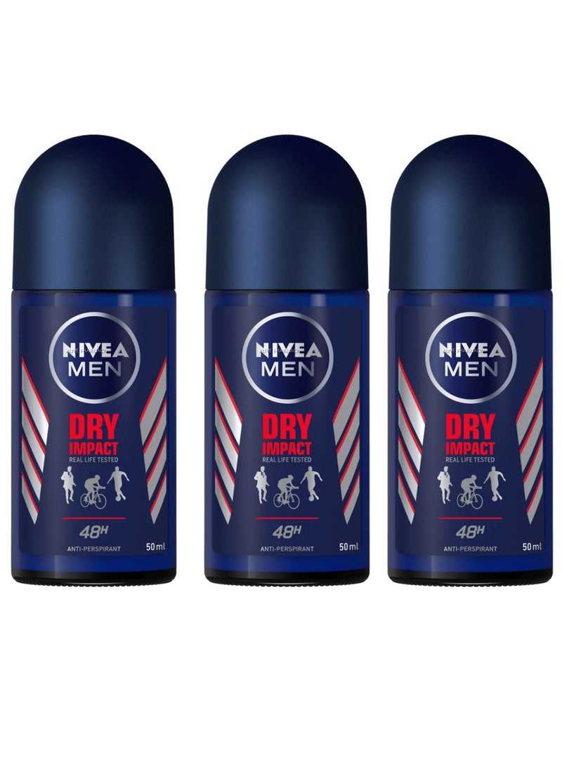 Nivea Pack Of 3 Nivea Men Dry Impact Deodorant 50ml - Image 3