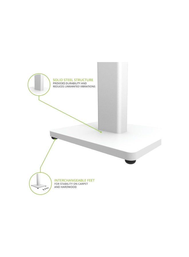 Kanto Audio ST28W 28" Universal Bookshelf Speaker Floor Stand-White, Pair - Image 2