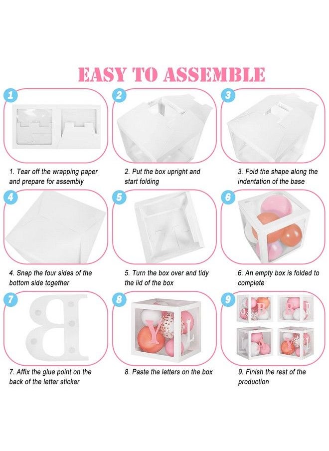 Amandir 143Pcs Baby Boxes Pink Baby Shower Decorations For Girl Rose Gold Pink Balloons Garland Kit Baby Boxes With Letters (Az+Baby+Girl) For Baby Shower Girl Birthday Gender Reveal Party Supplies  - Image 5