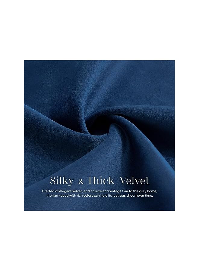 The Bros Pack of 2 Velvet Decorative Throw Pillow Covers Soft Solid Square Cushion Case for Couch Navy Blue 18 x 18 inches 45 x 45 cm - Image 3