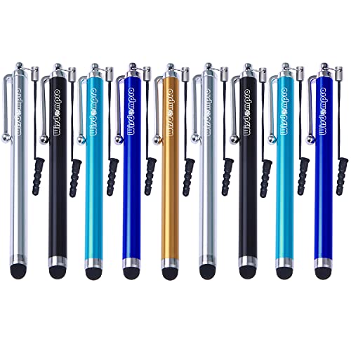 Wisdompro Stylus Pens for Touch Screens, 9 Pack of Universal Rubber Tip Stylus with Lanyard Tether for iPad, for Tablet, for iPhone, for Samsung and All Touchsreen Devices (5-Color Guy Pack) - Image 1