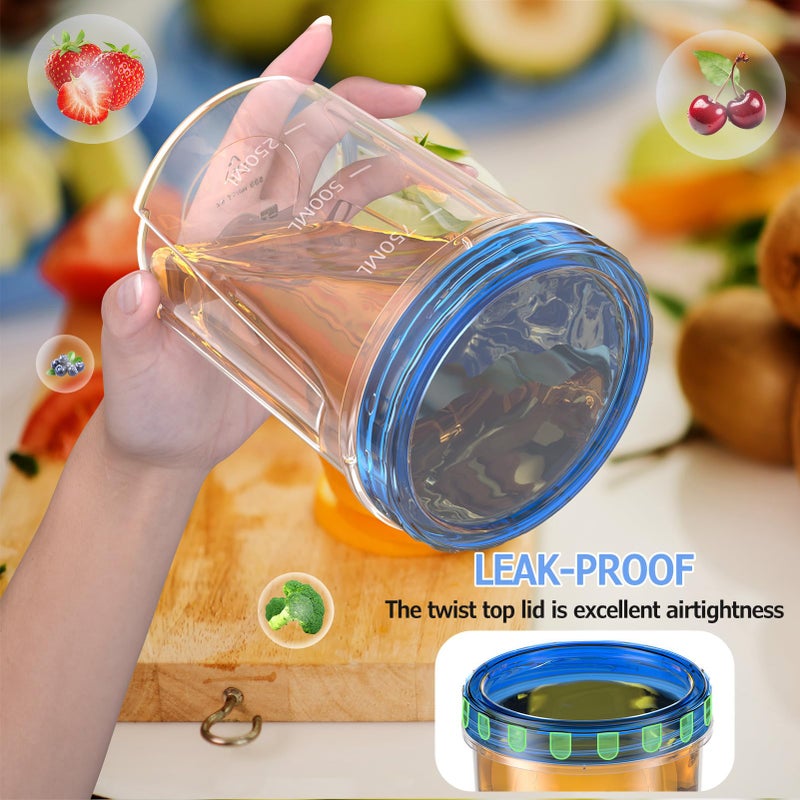 Winproper Freezer Storage Containers, Food Storage Containers with Leakproof Twist Top Lids, Stackable Plastic Containers with Lids, Reusable Soup Containers for Meal Prep, Lunch, Leftovers [6 Pack-32 OZ] - Image 5