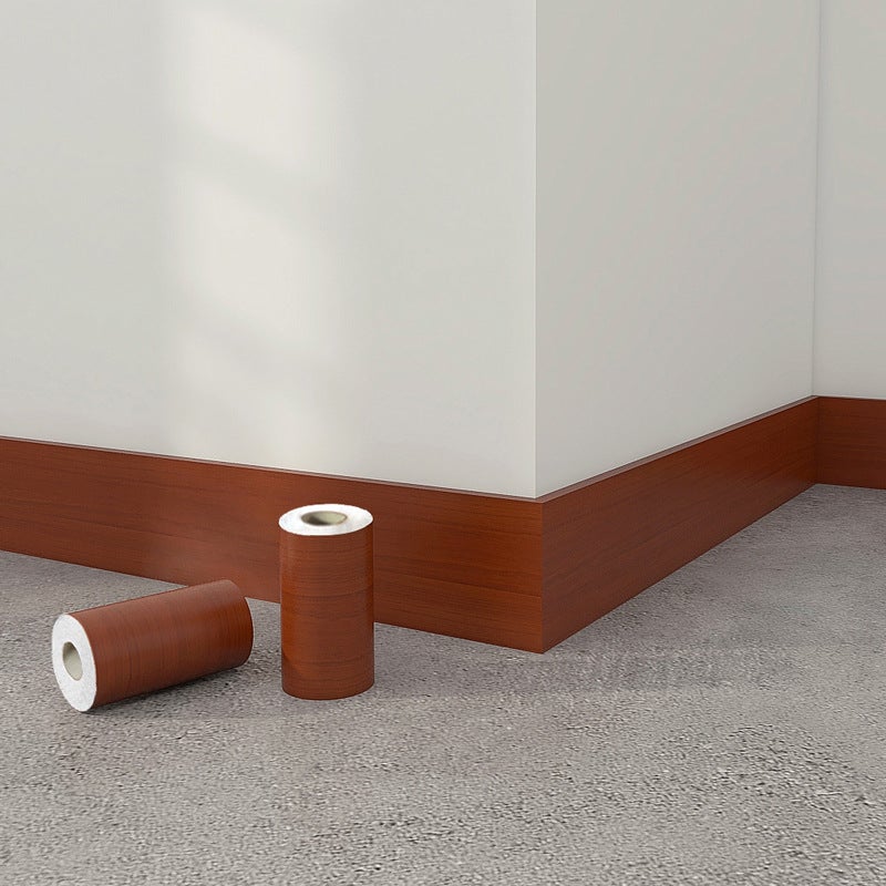 Wood Grain Waist Line Skirting Line Self-Adhesive Sticker Corner Line Door Frame Decorative Strip 10 Meters Refurbished Waterproof Moisture-Proof Sticker - Image 1