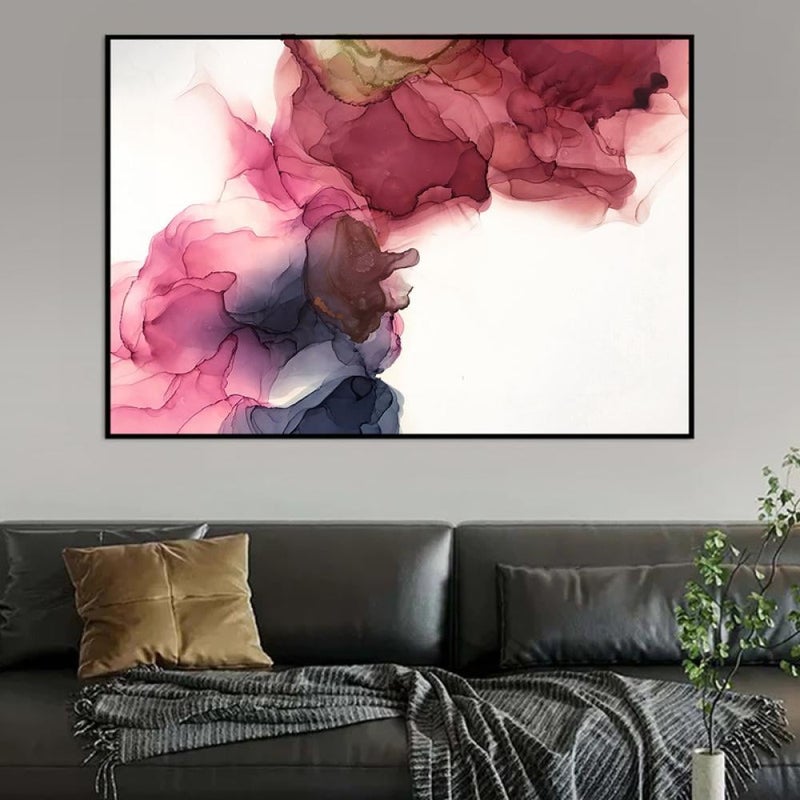 Marktna One abstract art canvas print with a hollow frame, measuring (70×50) - Image 1