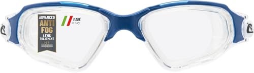 Cressi Clear Eyes Swim Goggles ClearBlue AntiFog Lenses for Swim Gear Wide Vision for Swimming Adult Goggles with Secure Fit - Image 1